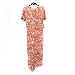Lularoe Maria Dress White Roses Size M NWT